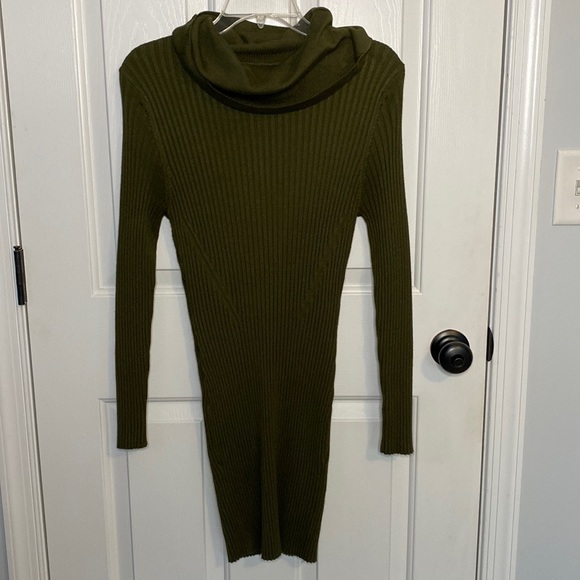 Cowl Neck Sweater Dress - Picture 1 of 5